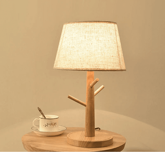 Wooden table lamp fabric lampshade | Luxury Home Accessories | Heulog Glow