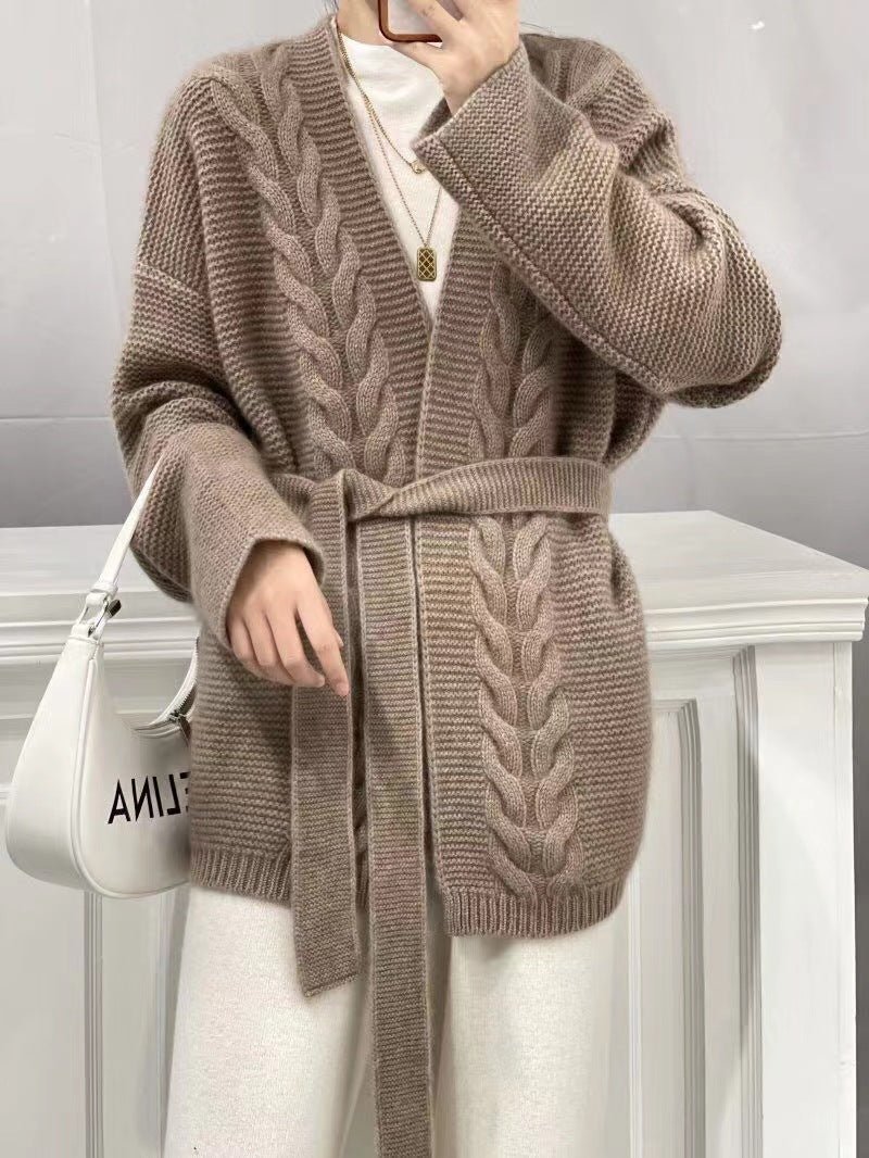 Wool Knit Cardigan For Women Mid-length Autumnwinter Style | Luxury Home Accessories | Heulog Glow