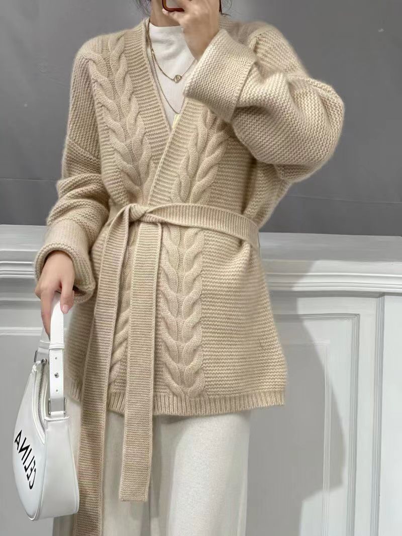 Wool Knit Cardigan For Women Mid-length Autumnwinter Style | Luxury Home Accessories | Heulog Glow
