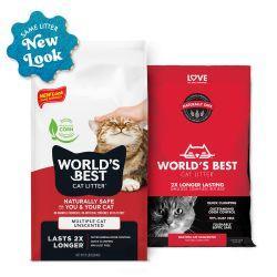 Worlds Best Cat Litter Multi Cat Unscented (12.7kg), 28lb | Luxury Home Accessories | Heulog Glow