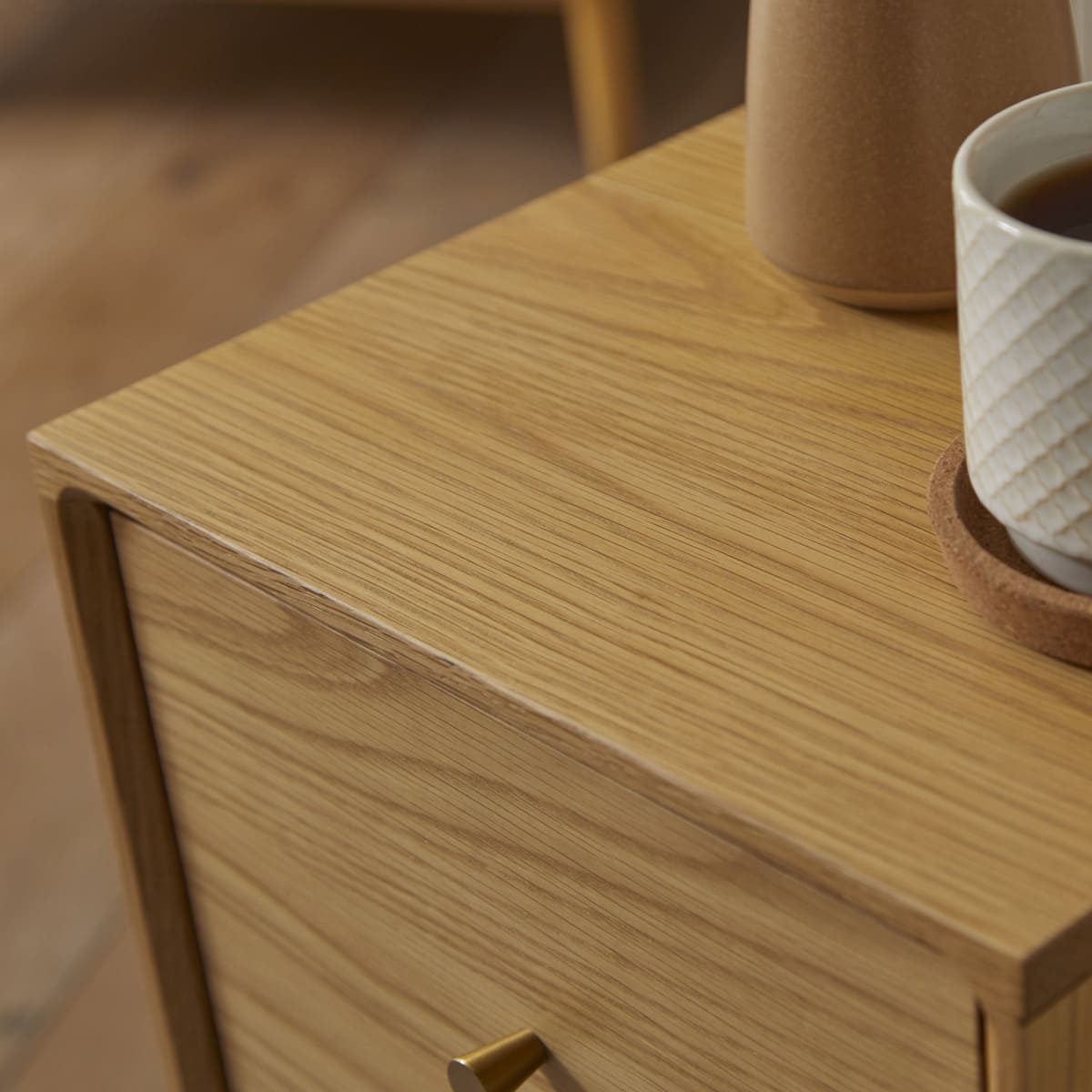 Wright Narrow Oak Bedside Table | Luxury Home Accessories | Heulog Glow