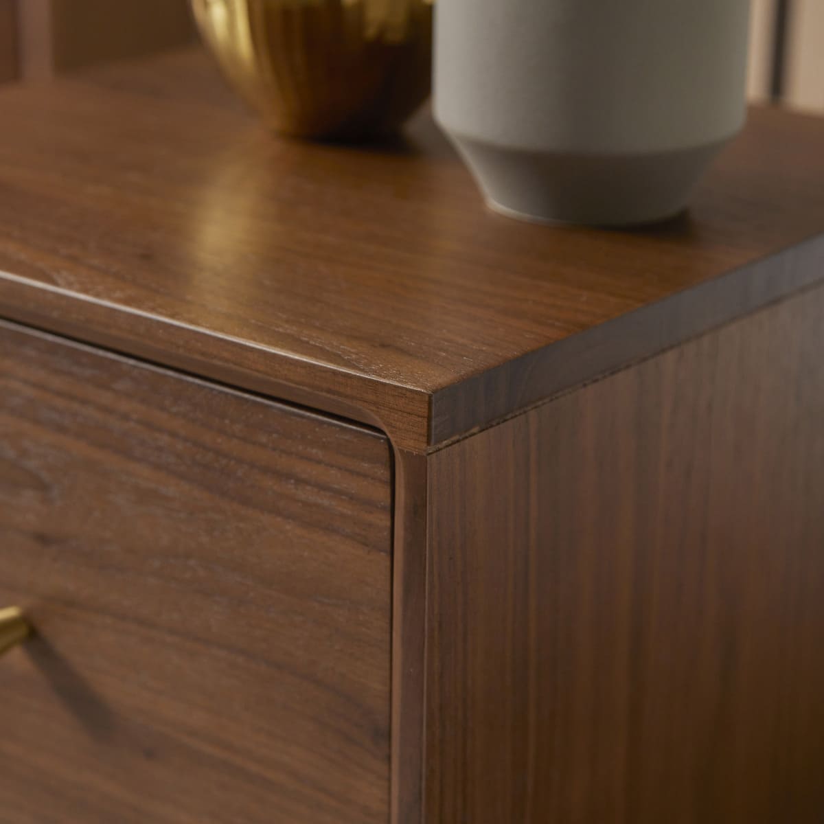 Wright Narrow Walnut Bedside Table | Luxury Home Accessories | Heulog Glow