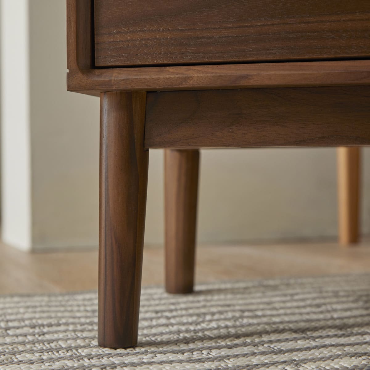 Wright Narrow Walnut Bedside Table | Luxury Home Accessories | Heulog Glow