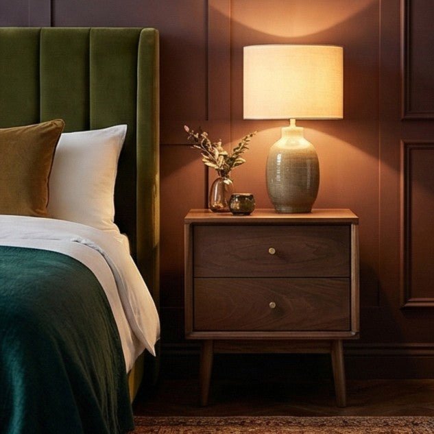 Wright Walnut Bedside Table | Luxury Home Accessories | Heulog Glow