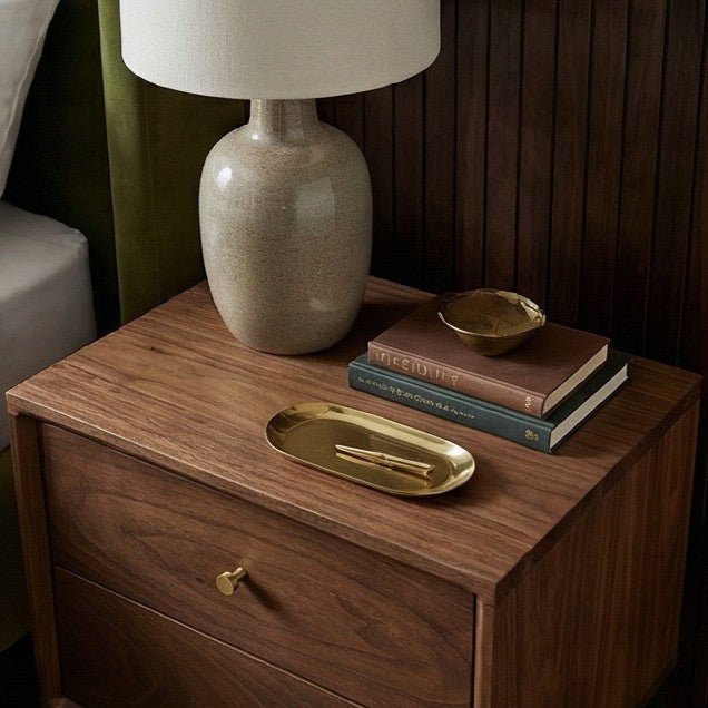 Wright Walnut Bedside Table | Luxury Home Accessories | Heulog Glow