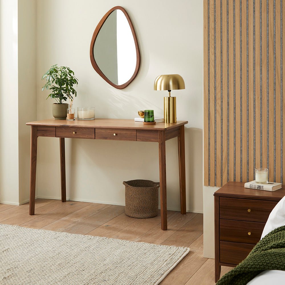 Wright Walnut Desk and Dressing Table | Luxury Home Accessories | Heulog Glow