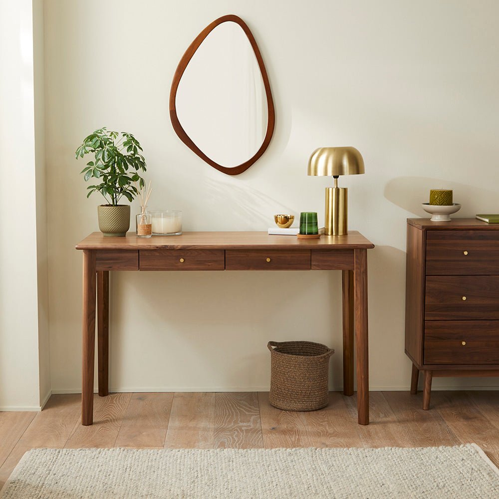 Wright Walnut Desk and Dressing Table | Luxury Home Accessories | Heulog Glow