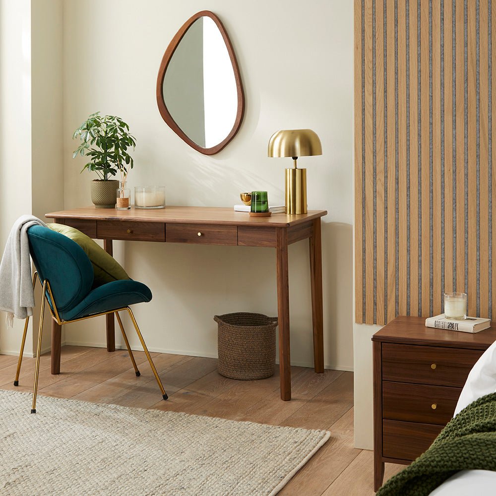 Wright Walnut Desk and Dressing Table | Luxury Home Accessories | Heulog Glow