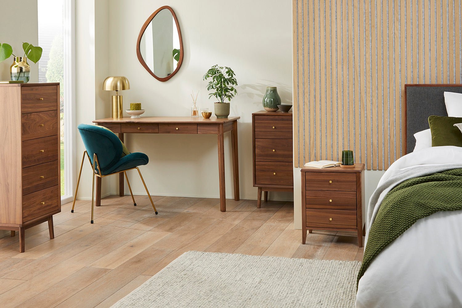 Wright Walnut Desk and Dressing Table | Luxury Home Accessories | Heulog Glow
