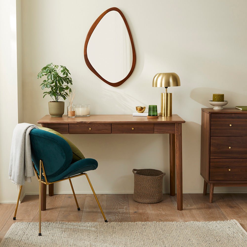 Wright Walnut Desk and Dressing Table | Luxury Home Accessories | Heulog Glow