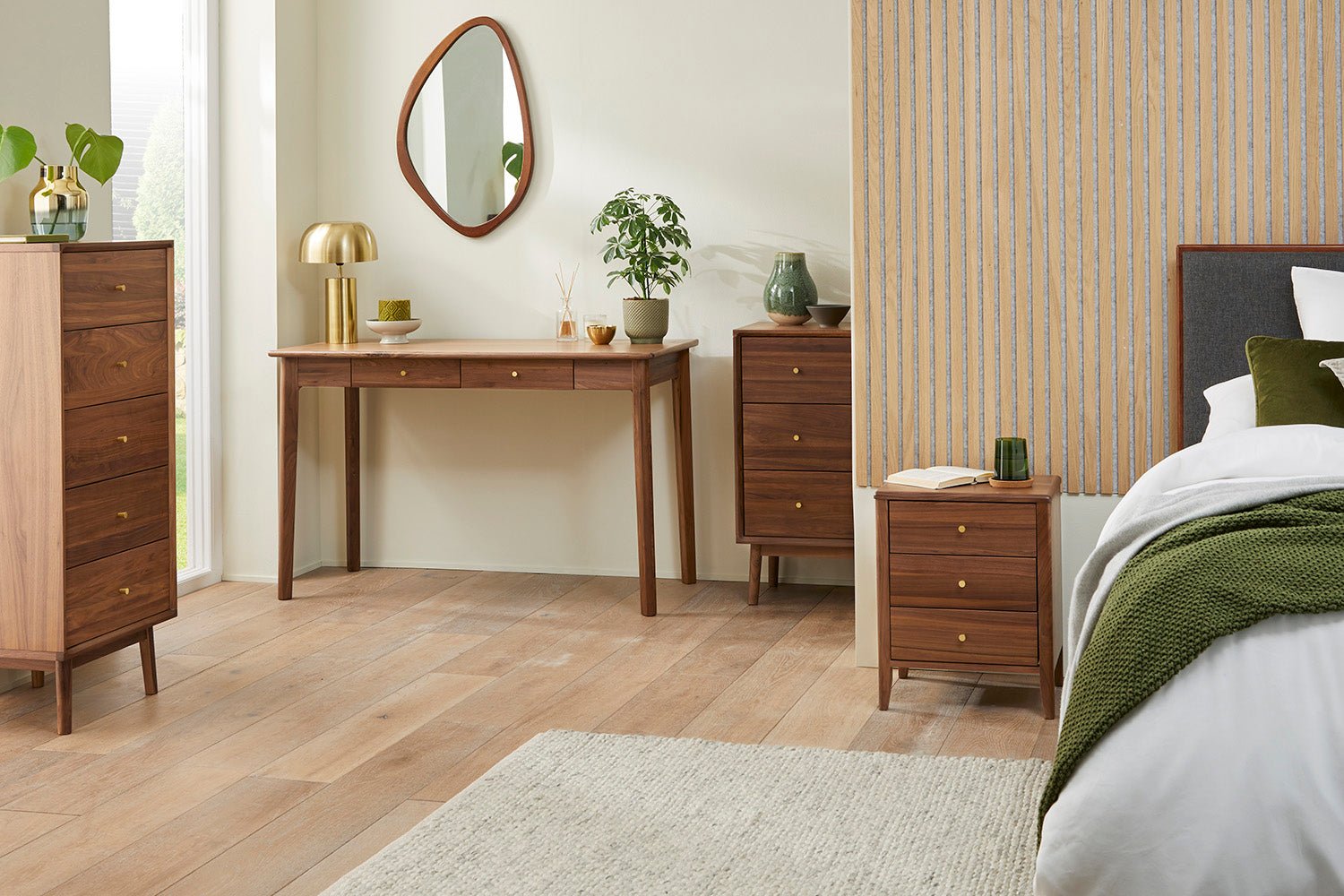 Wright Walnut Desk and Dressing Table | Luxury Home Accessories | Heulog Glow