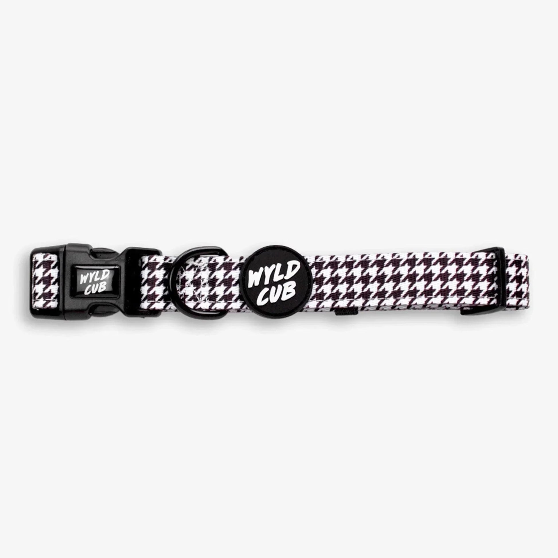 Wyld Cub - Adjustable Dog Collar: Knightsbridge Houndstooth | Luxury Home Accessories | Heulog Glow