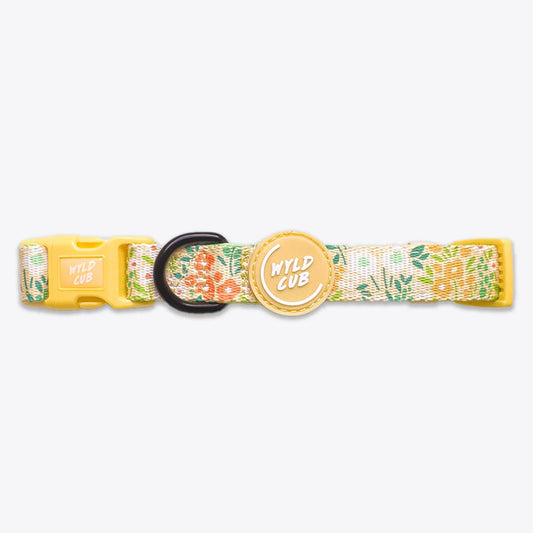 Wyld Cub - Adjustable Dog Collar: Notting Hill Lemongrass | Luxury Home Accessories | Heulog Glow