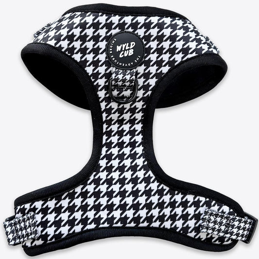 Wyld Cub - Adjustable Dog Harness: Knightsbridge Houndstooth | Luxury Home Accessories | Heulog Glow