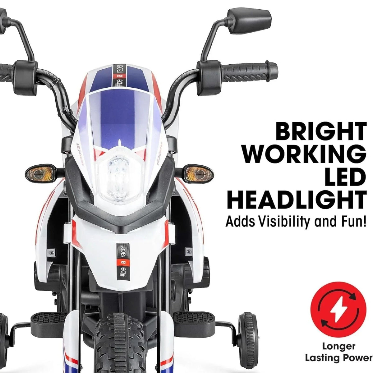 Xootz Aprilia 12V Electric Motorbike Ride On with Lithium Battery - White | Luxury Home Accessories | Heulog Glow