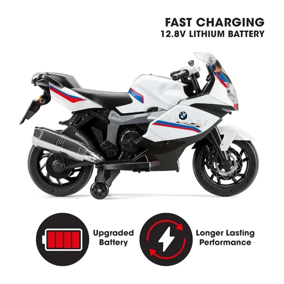Xootz BMW 12.8V Electric Motorbike Ride On with Lithium Battery - White | Luxury Home Accessories | Heulog Glow