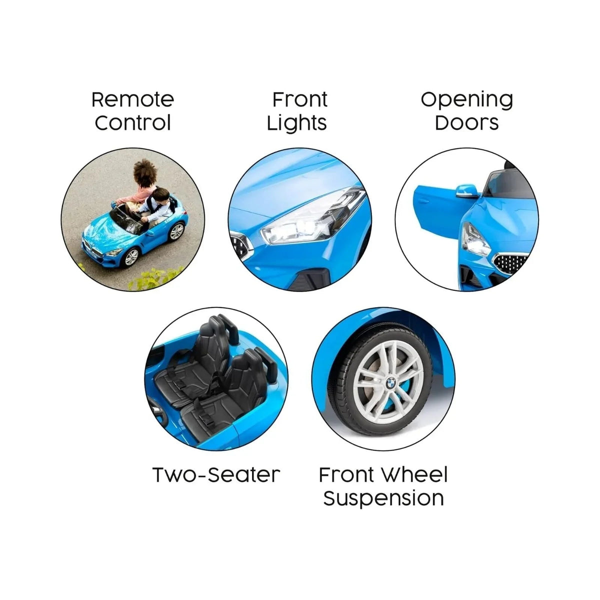 Xootz BMW Z4 12V Electric Ride On with Lithium Battery - Blue | Luxury Home Accessories | Heulog Glow