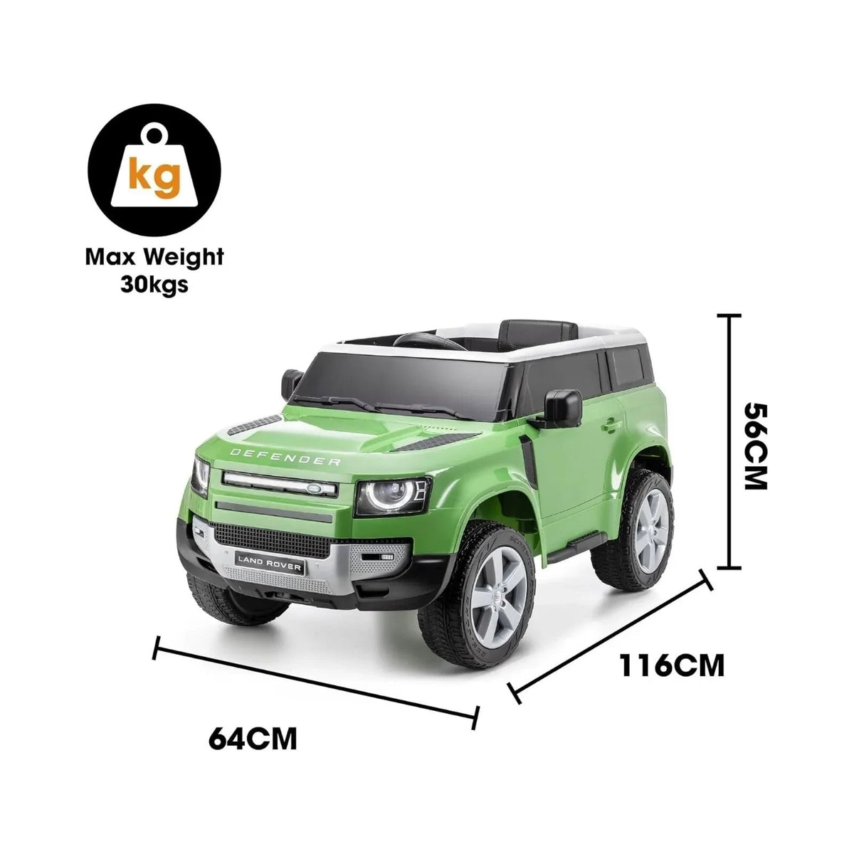 Xootz Land Rover Defender 12V Electric Ride On with Lithium Battery - Green | Luxury Home Accessories | Heulog Glow