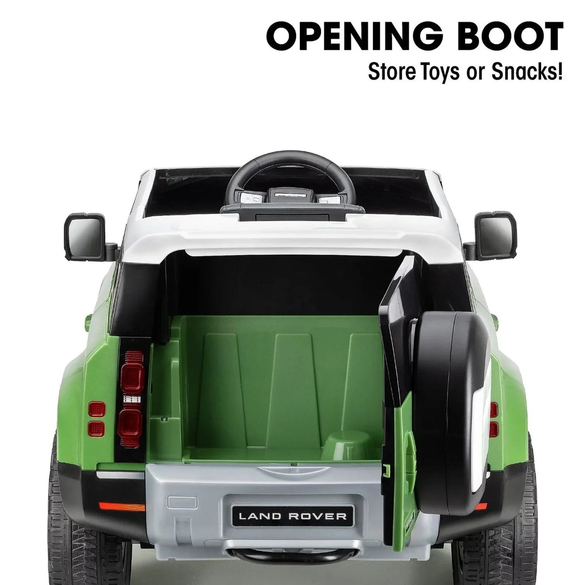 Xootz Land Rover Defender 12V Electric Ride On with Lithium Battery - Green | Luxury Home Accessories | Heulog Glow