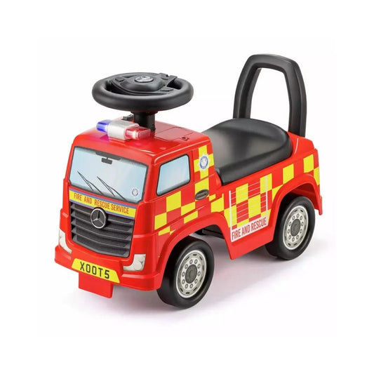 Xootz Mercedes-Benz Fire Engine Foot-to-Floor Ride On - Red | Luxury Home Accessories | Heulog Glow