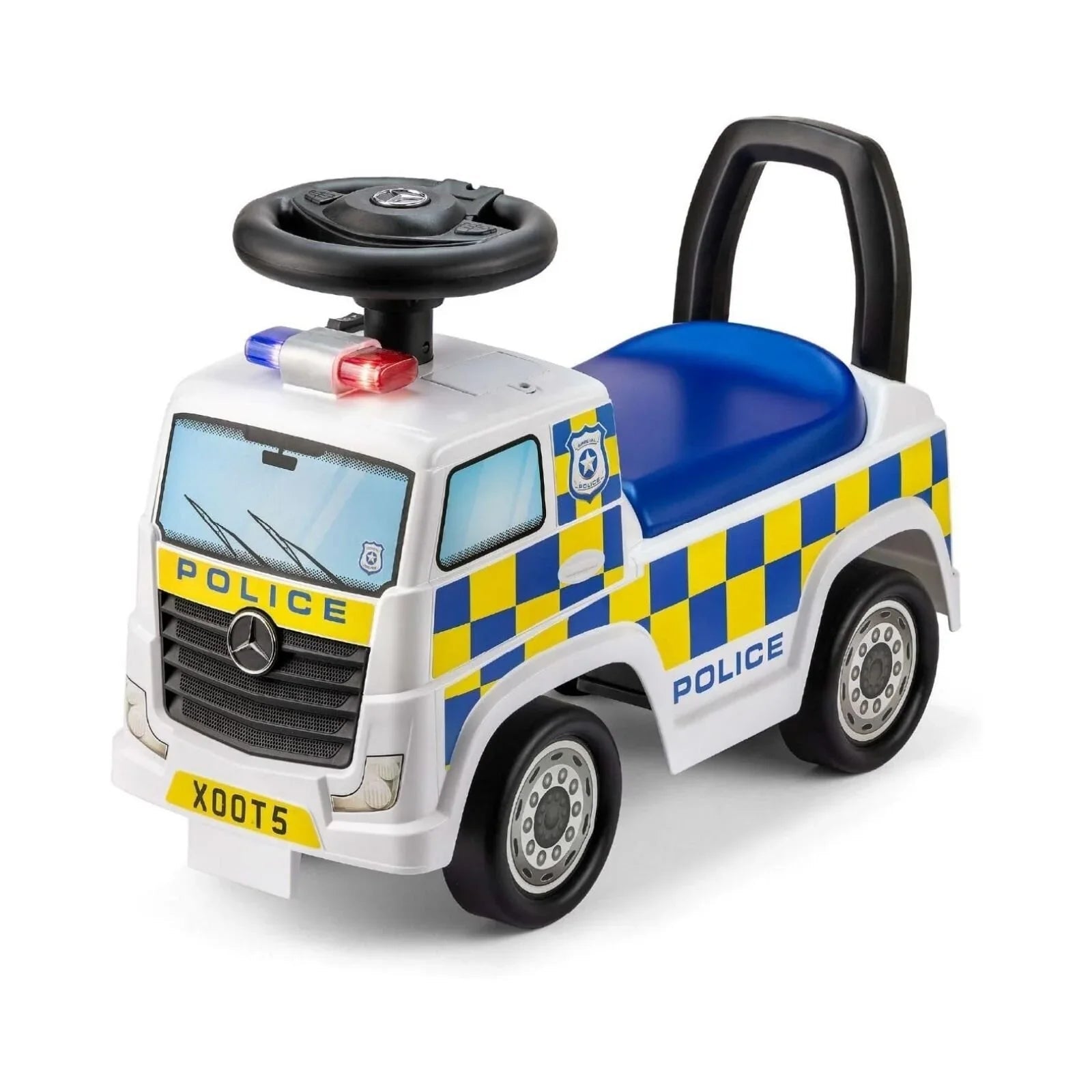 Xootz Mercedes-Benz Police Foot-to-Floor Ride On - White | Luxury Home Accessories | Heulog Glow