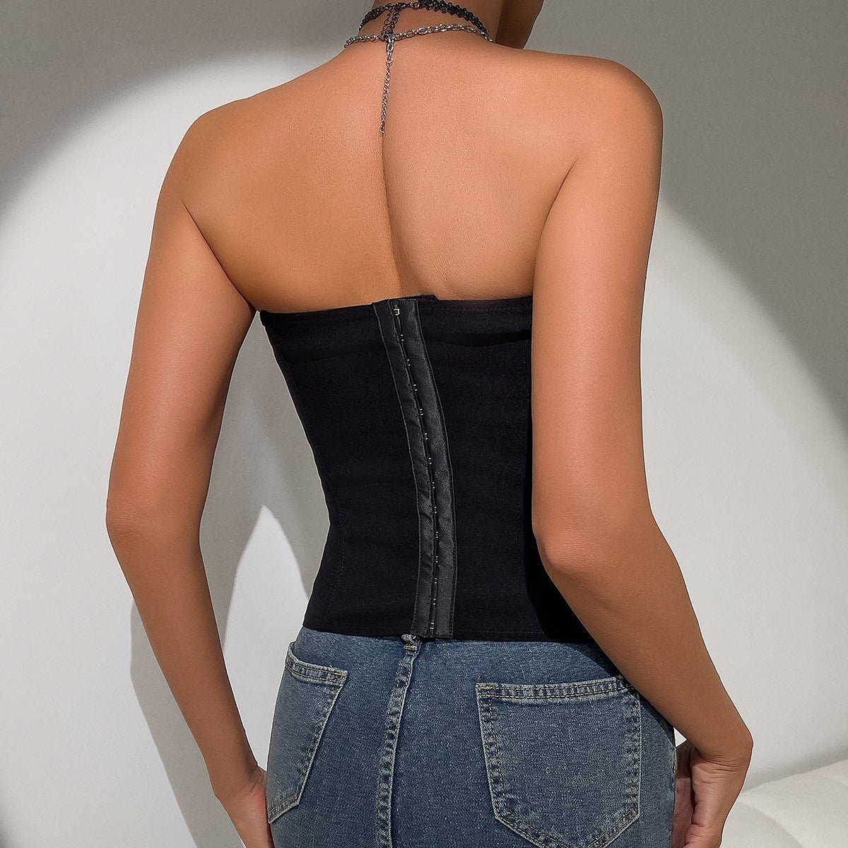 Y2k Bandeau Top With Faux-tied Design Ins Fashion Solid Color Vest For Women Clothing | Luxury Home Accessories | Heulog Glow