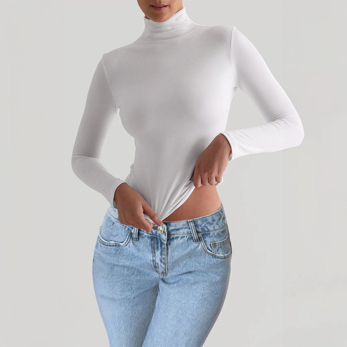 Y2K Slim Turtleneck T-shirt Fashion Casual Long-sleeved Pullover Tight Top Women's Clothing | Luxury Home Accessories | Heulog Glow