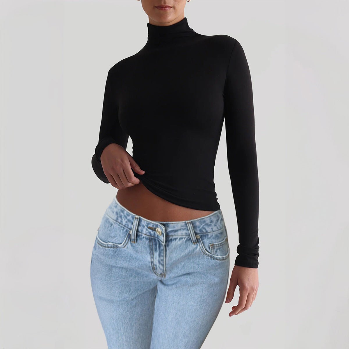 Y2K Slim Turtleneck T-shirt Fashion Casual Long-sleeved Pullover Tight Top Women's Clothing | Luxury Home Accessories | Heulog Glow