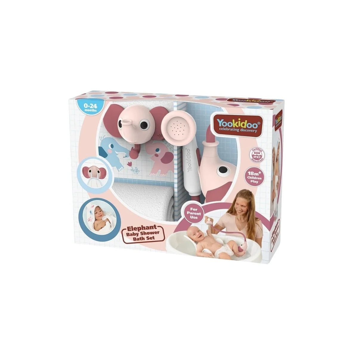 Yookidoo Baby Shower Gift Set Elephant - Blush Pink | Luxury Home Accessories | Heulog Glow