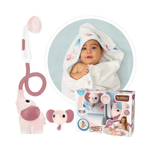 Yookidoo Baby Shower Gift Set Elephant - Blush Pink | Luxury Home Accessories | Heulog Glow