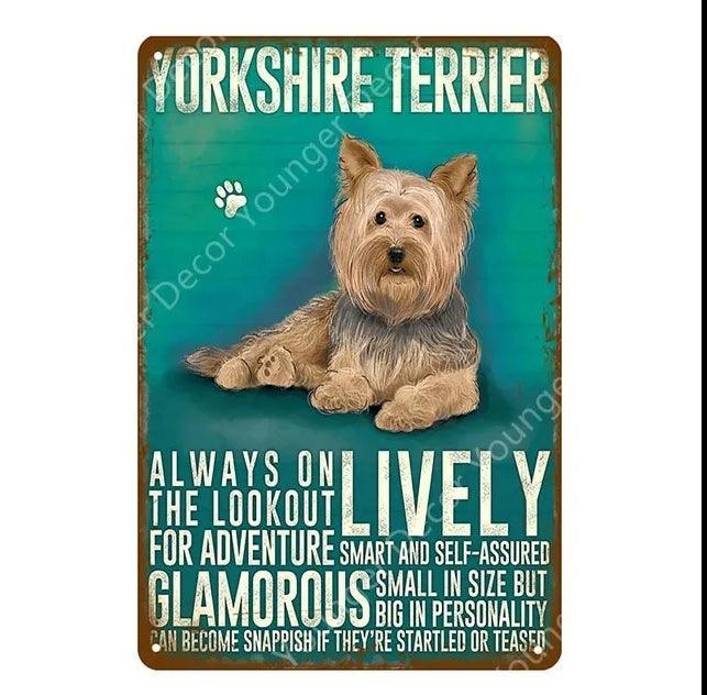 Yorkshire Terrier Dog Tin Sign | Luxury Home Accessories | Heulog Glow