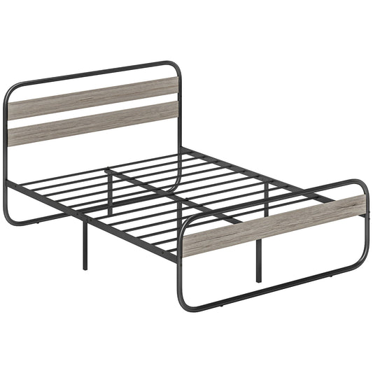 HOMCOM 3ft Metal Platform Single Bed Frame with Under Bed Storage