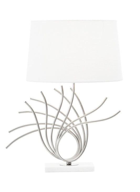 Zaha Brushed Chrome Spoke Table Lamp | Luxury Home Accessories | Heulog Glow