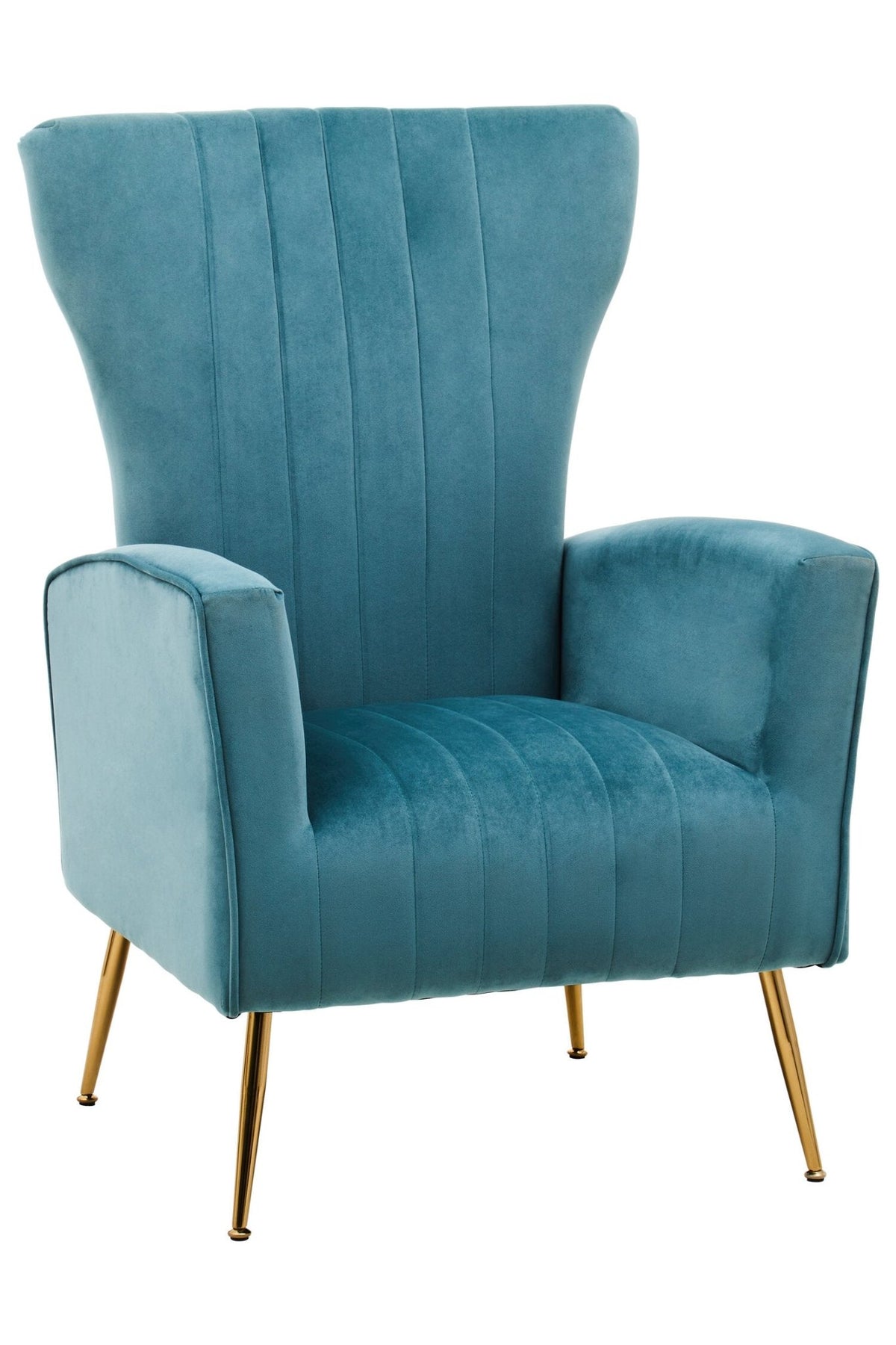 Zamora Green Velvet Accent Chair With Gold Finish Legs | Luxury Home Accessories | Heulog Glow
