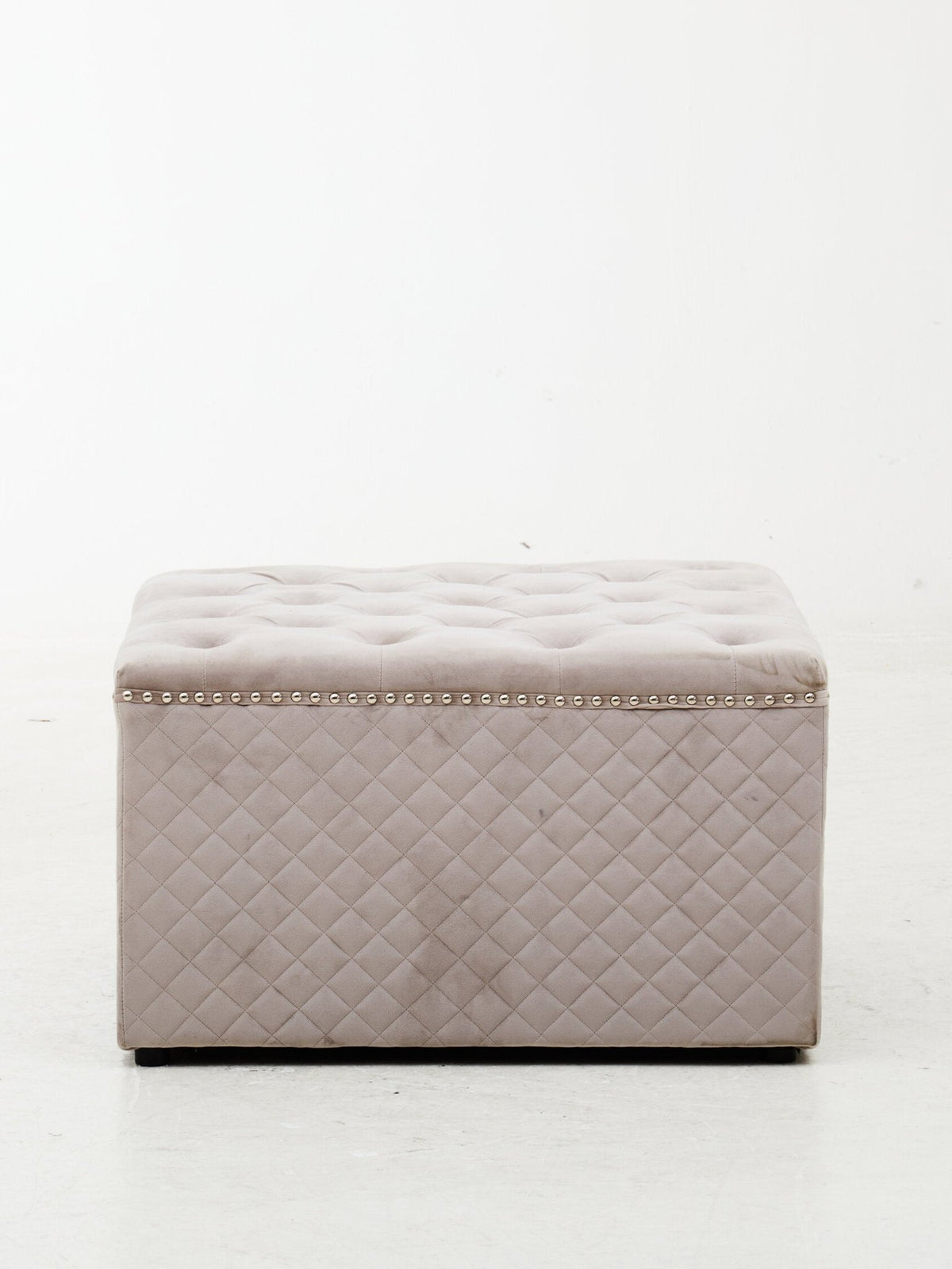 Zamora Square Mink Velvet Ottoman | Luxury Home Accessories | Heulog Glow
