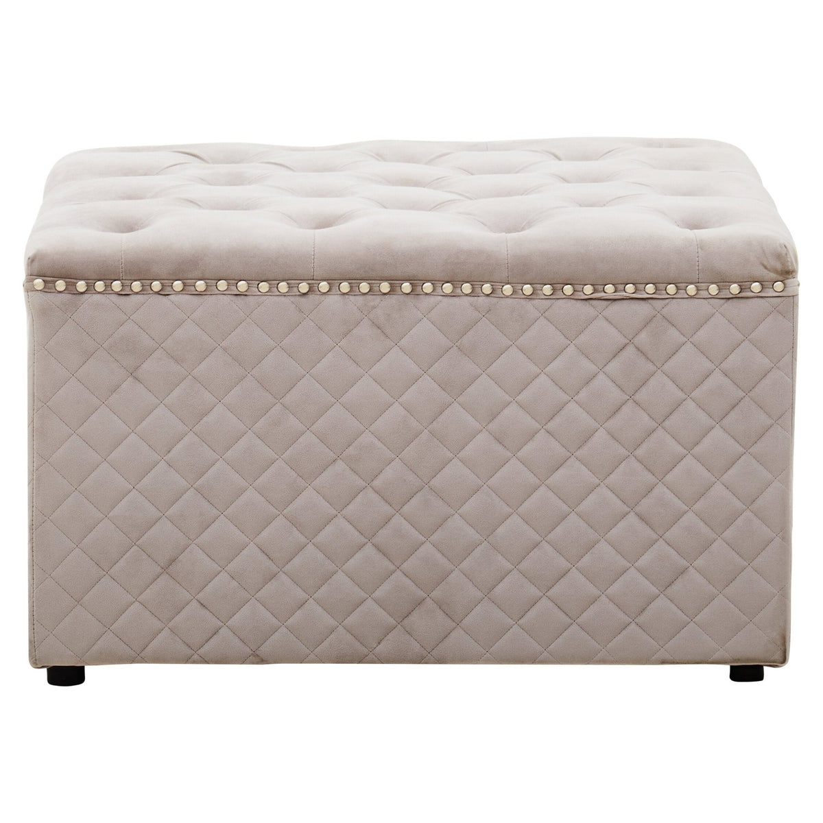 Zamora Square Mink Velvet Ottoman | Luxury Home Accessories | Heulog Glow