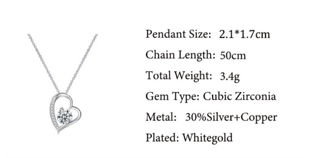 Zircon Heart-shaped Necklace For Women Mother's Day Gift Box Gift | Luxury Home Accessories | Heulog Glow