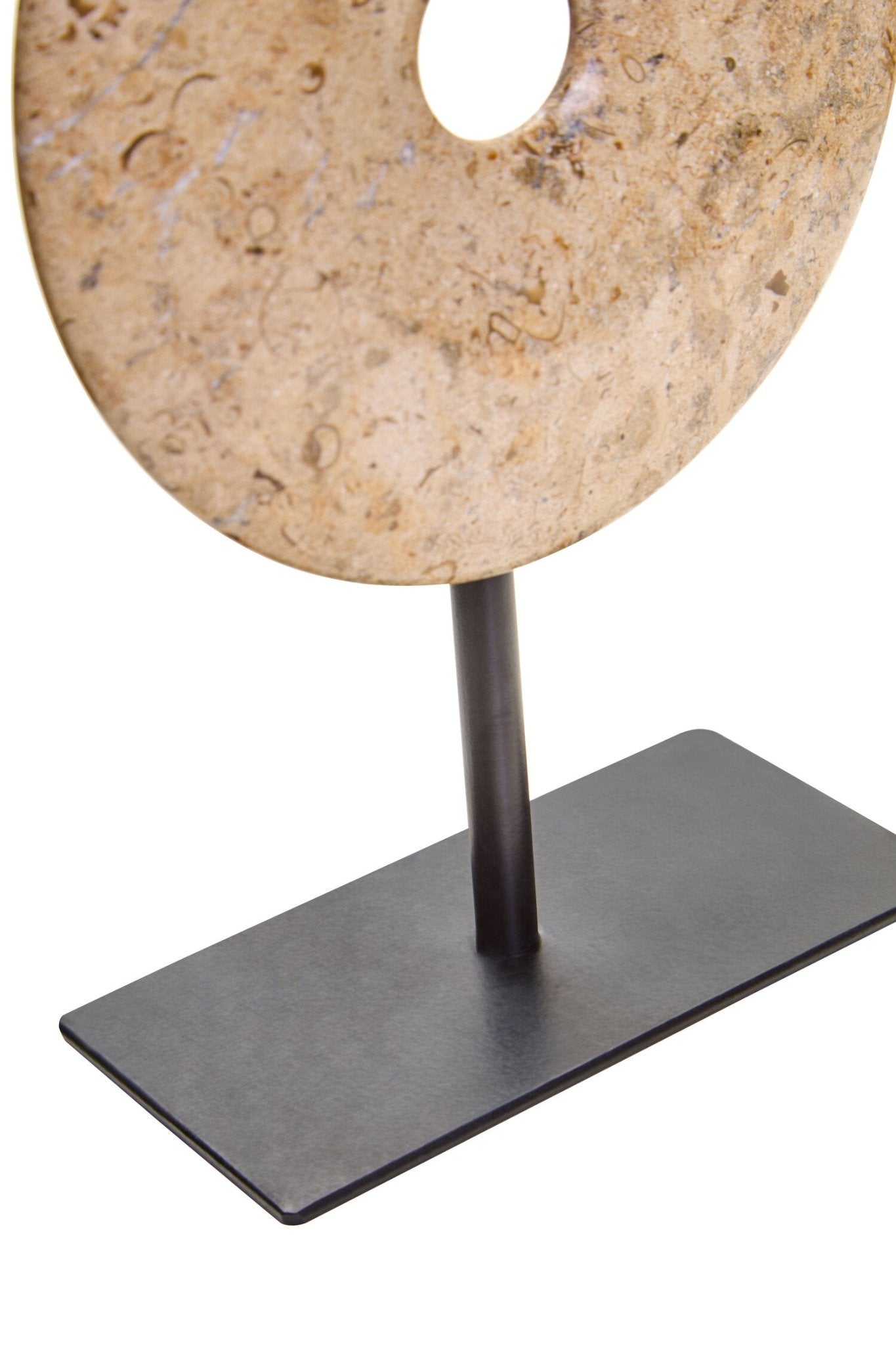 Zoro Extra Small Natural Speckled Marble Round Dia 15cm Disc Sculpture | Luxury Home Accessories | Heulog Glow