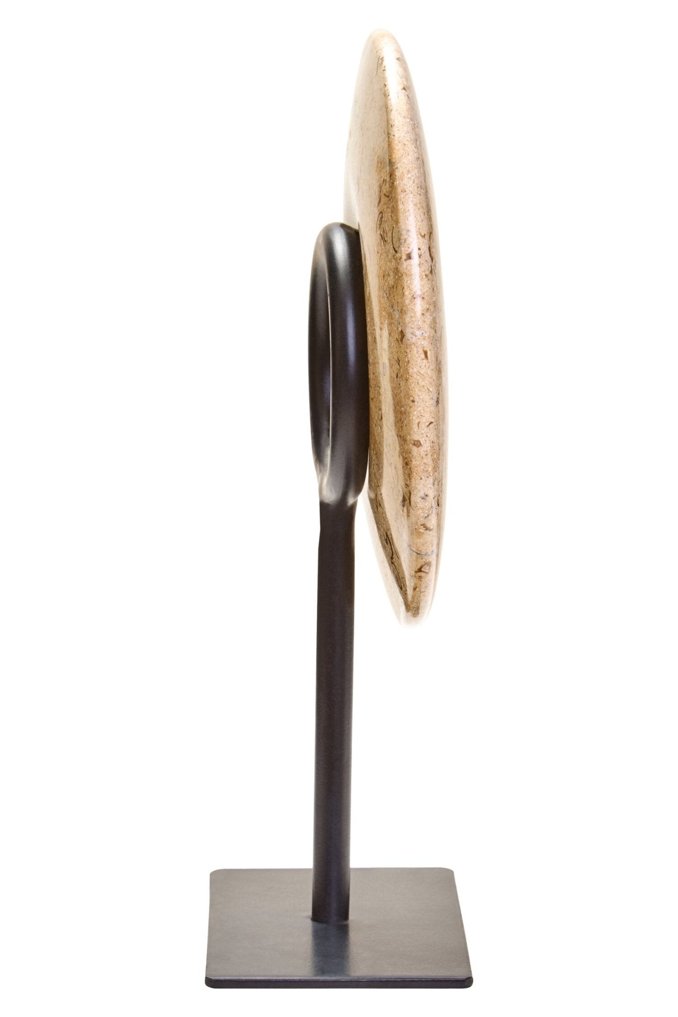 Zoro Extra Small Natural Speckled Marble Round Dia 15cm Disc Sculpture | Luxury Home Accessories | Heulog Glow