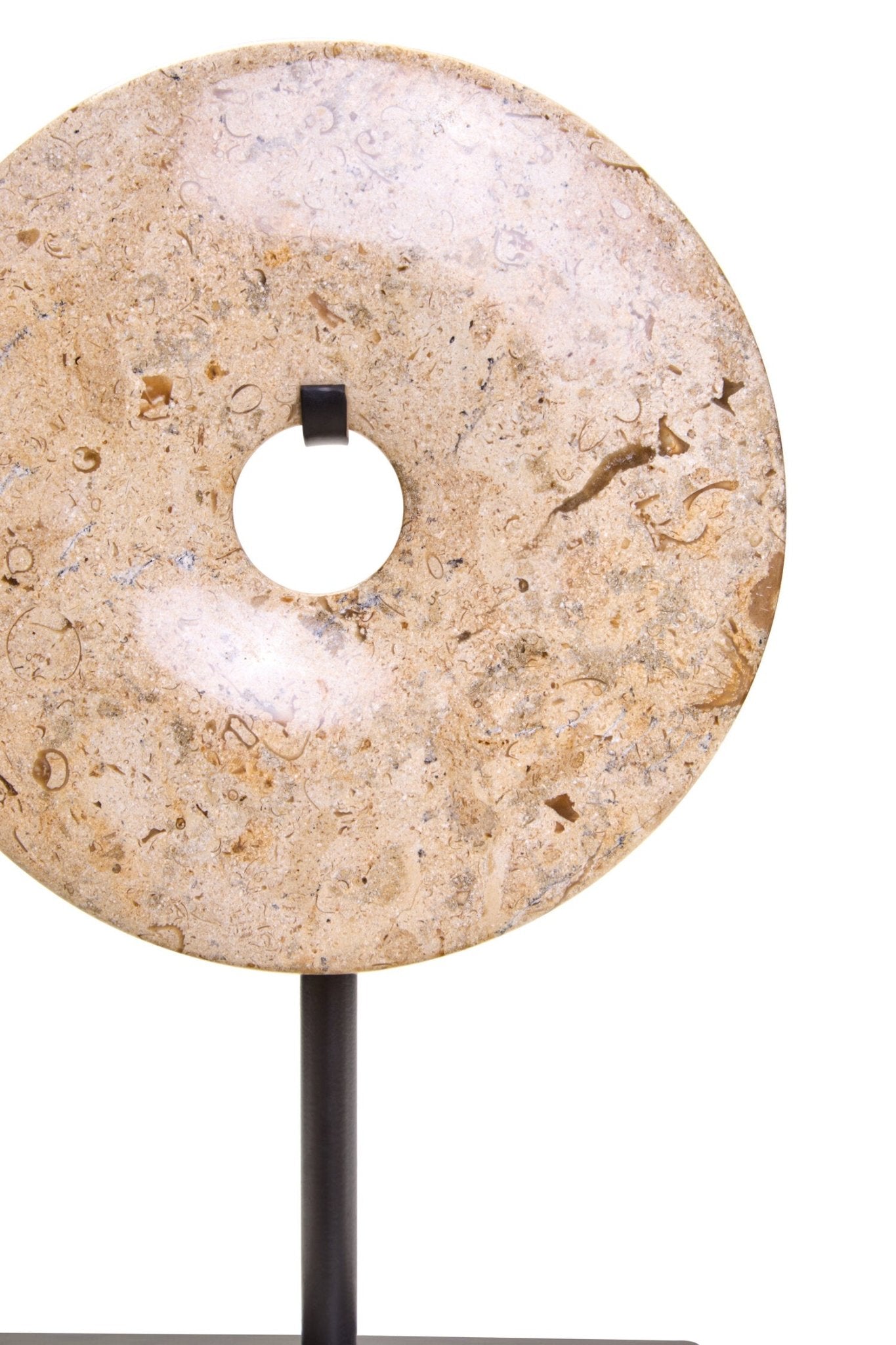 Zoro Extra Small Natural Speckled Marble Round Dia 15cm Disc Sculpture | Luxury Home Accessories | Heulog Glow
