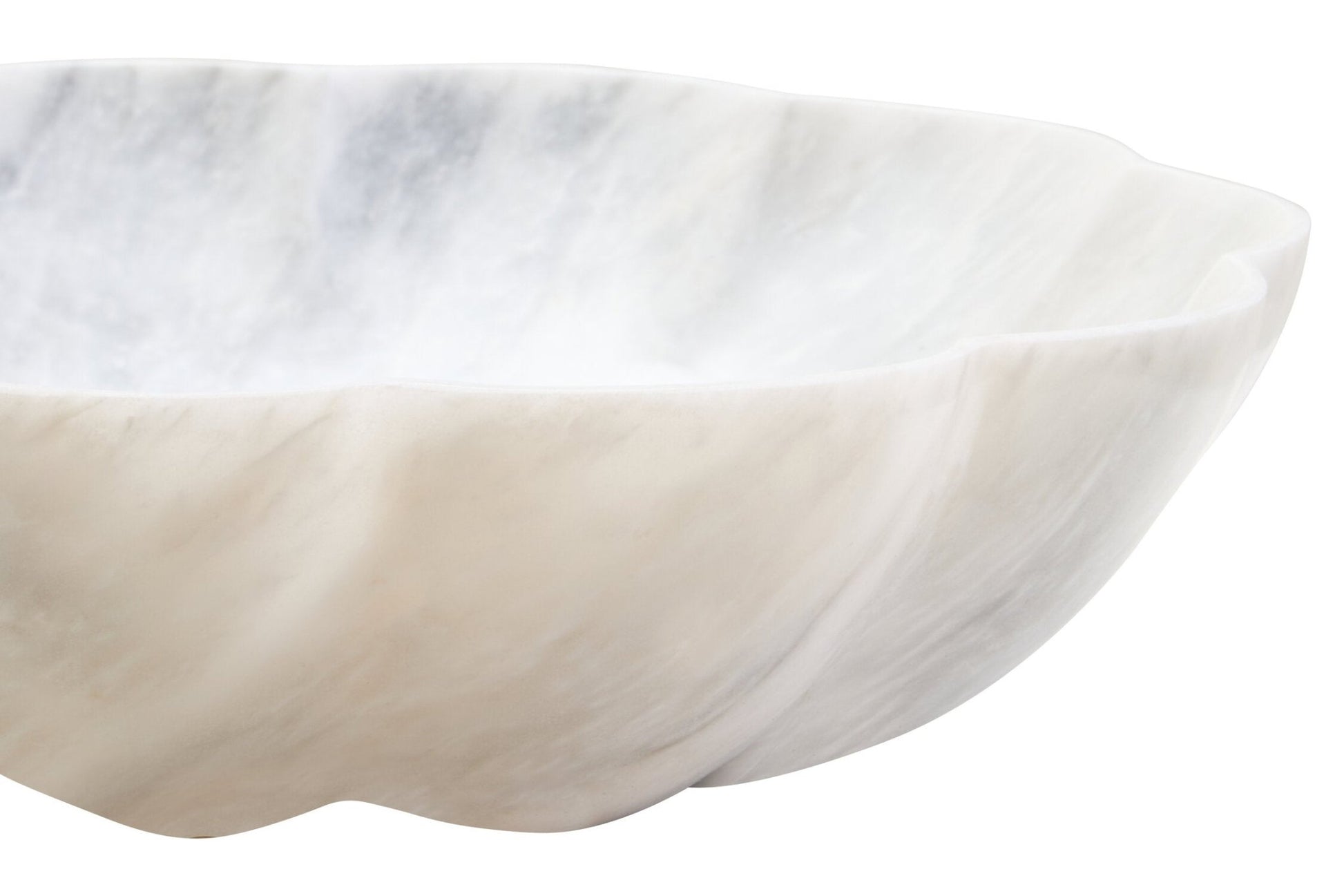 Zoro Large White Marble Scalloped Bowl | Luxury Home Accessories | Heulog Glow