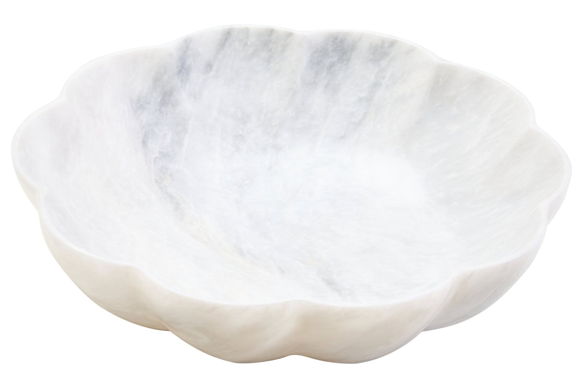 Zoro Large White Marble Scalloped Bowl | Luxury Home Accessories | Heulog Glow