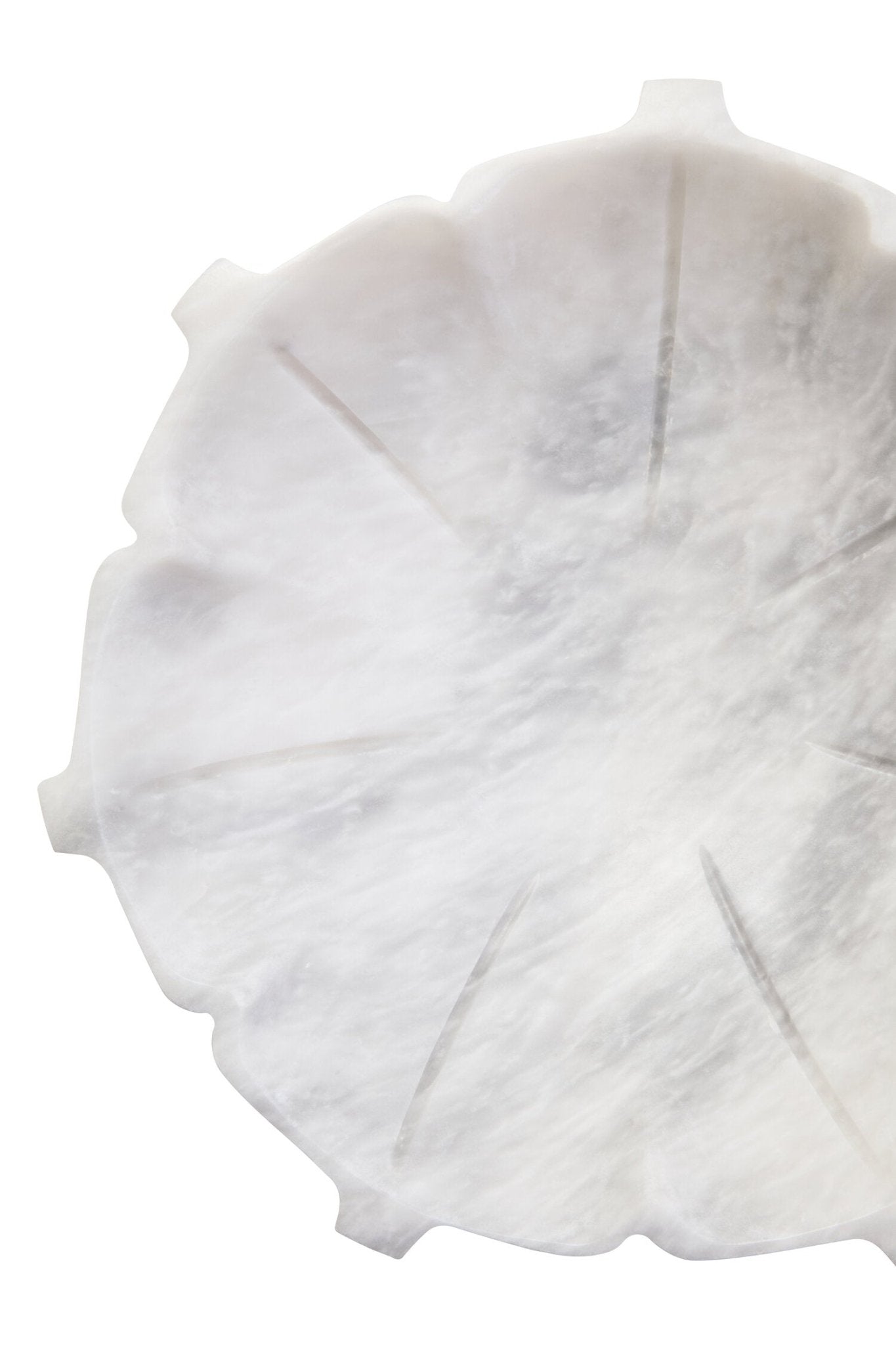 Zoro Medium White Marble Lotus Bowl | Luxury Home Accessories | Heulog Glow