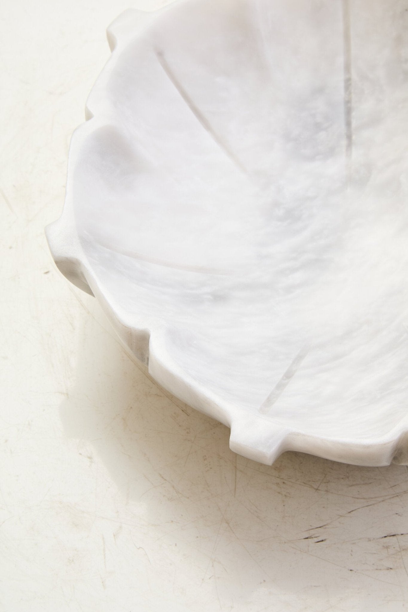 Zoro Medium White Marble Lotus Bowl | Luxury Home Accessories | Heulog Glow
