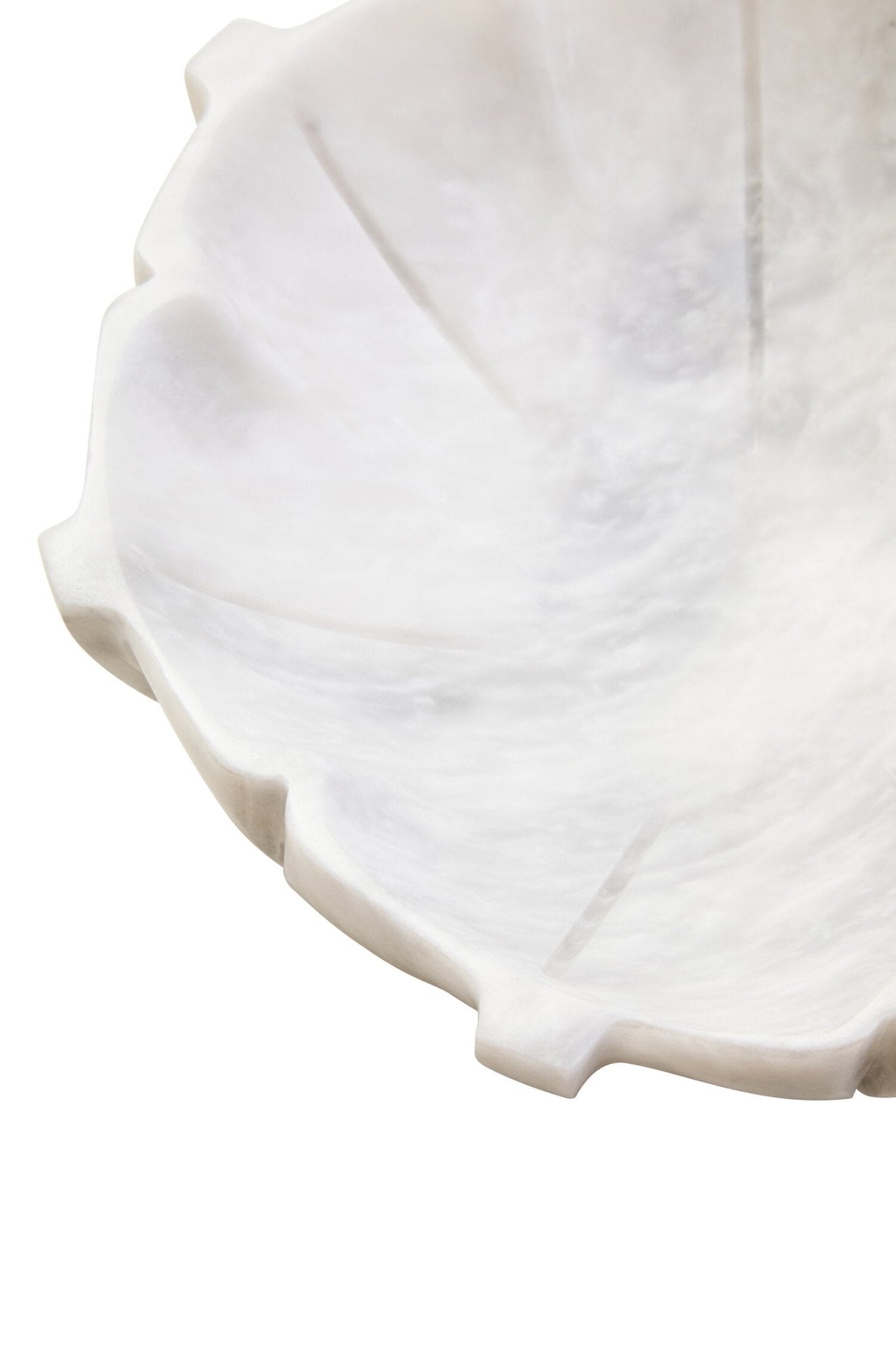 Zoro Medium White Marble Lotus Bowl | Luxury Home Accessories | Heulog Glow