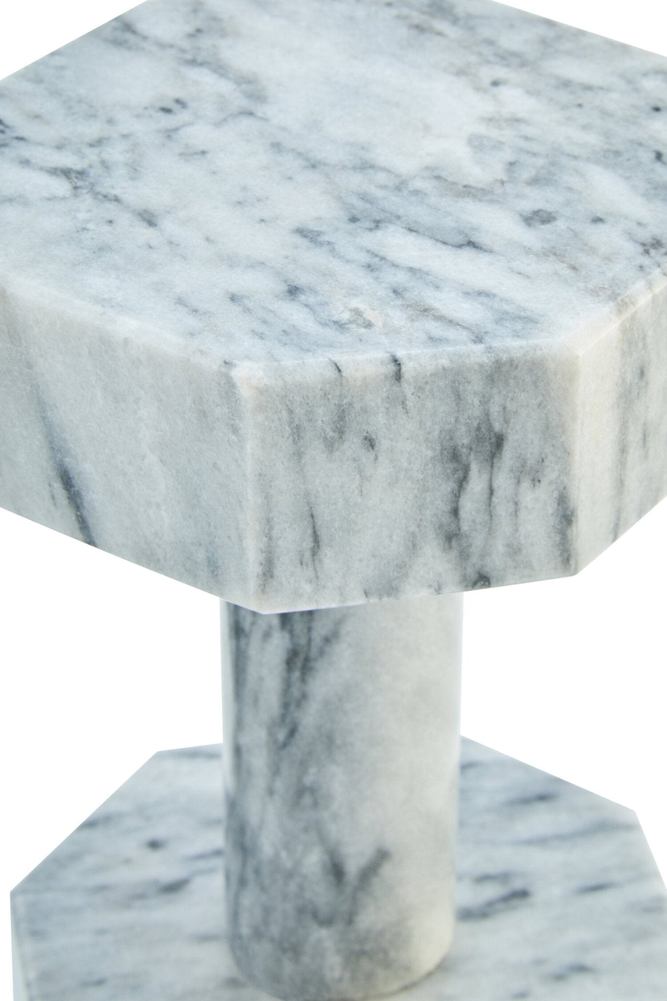 Zoro Set of Two Decorative Grey Marble Dumbbells | Luxury Home Accessories | Heulog Glow