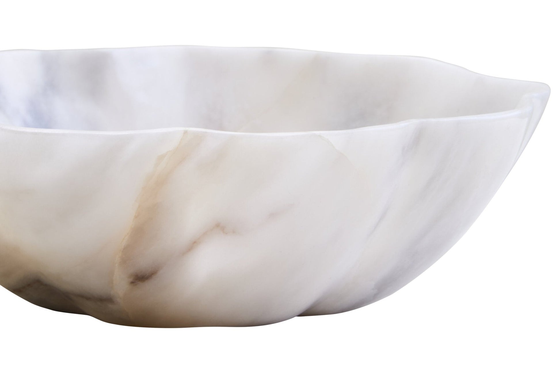 Zoro Small White Marble Scalloped Bowl | Luxury Home Accessories | Heulog Glow