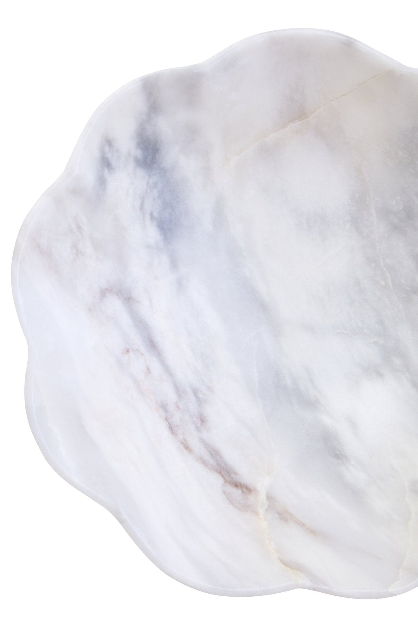 Zoro Small White Marble Scalloped Bowl | Luxury Home Accessories | Heulog Glow