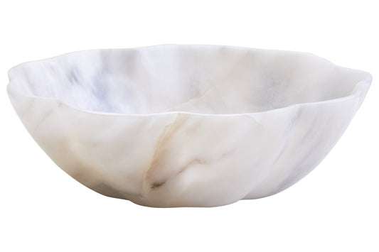 Zoro Small White Marble Scalloped Bowl | Luxury Home Accessories | Heulog Glow