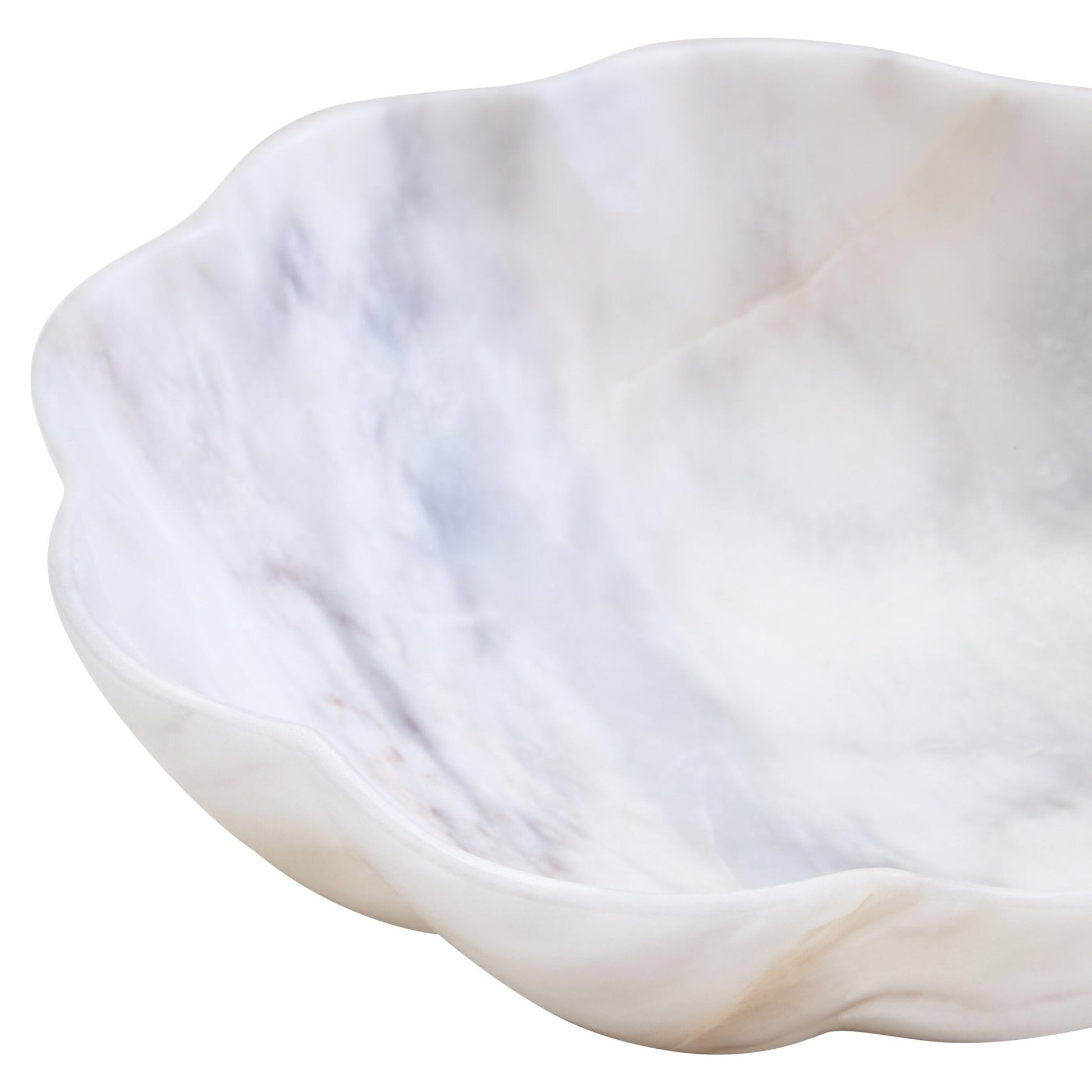 Zoro Small White Marble Scalloped Bowl | Luxury Home Accessories | Heulog Glow